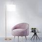 Sarantino 90-Degree Arc Floor Lamp – Brass Finish with Drum Shade