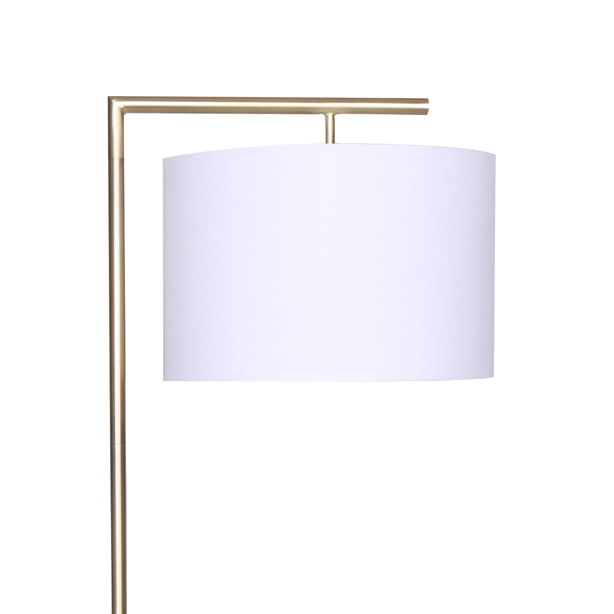 Sarantino 90-Degree Arc Floor Lamp – Brass Finish with Drum Shade
