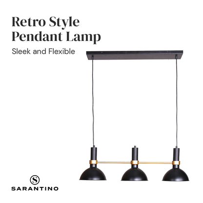 Sarantino 3-Light Hanging Pendant Lamp – Adjustable Retro Style