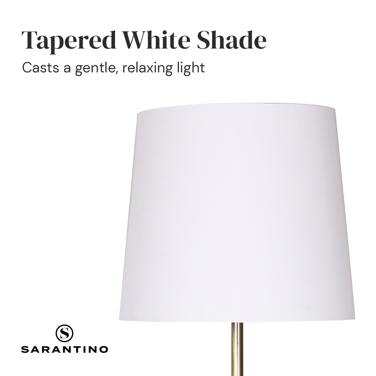 Sarantino Arc Floor Lamp – Antique Brass Finish with Cream Linen Shade