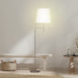 Sarantino Arc Floor Lamp – Nickel Finish with White Tapered Shade