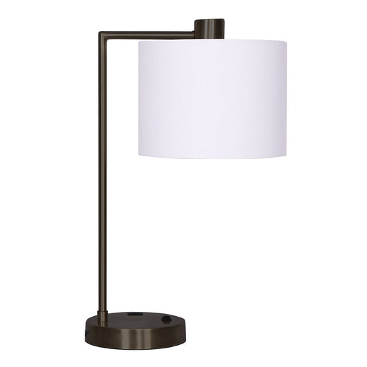 Sarantino Metal Task Lamp with USB Charging Port Bronze Finish - TRENDZ