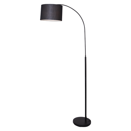 Sarantino Metal Arc Arm Floor Lamp Shade Black - TRENDZ