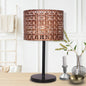 Sarantino Rattan Desk Lamp – Natural Rattan Shade with Black Marble Base