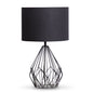 Sarantino Metal Wire Table Lamp in Black Finish With Black Drum Shade - TRENDZ