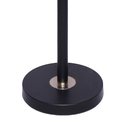 Sarantino Floor Lamp – Matte Black &amp; Brass Finish with White Linen Shade