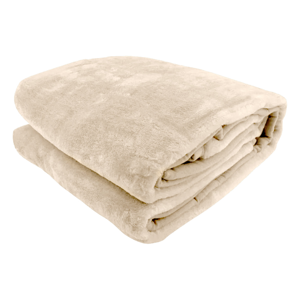 Laura Hill 800-gsm Faux Mink Throw Rug Blanket Queen Size Double-sided Large 220 X 240cm Heavy - Cream - TRENDZ