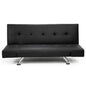 Sarantino Brooklyn Sofa Bed Faux Leather Lounge Couch Futon Furniture Adjustable Suite Bk - TRENDZ