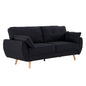 Sarantino 3 Seater Modular Linen Fabric Sofa Bed Couch Futon Suite - Black - TRENDZ