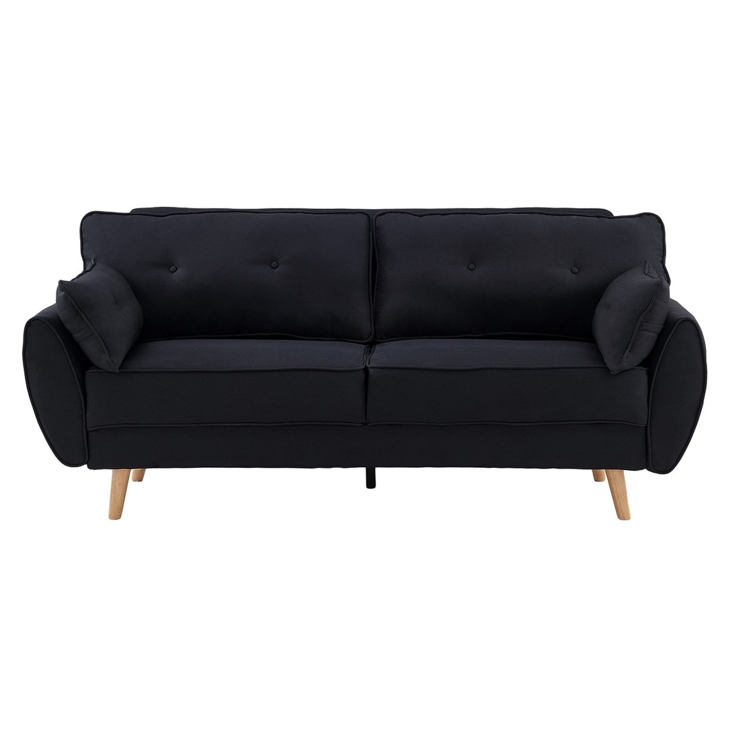 Sarantino 3 Seater Modular Linen Fabric Sofa Bed Couch Futon Suite - Black - TRENDZ