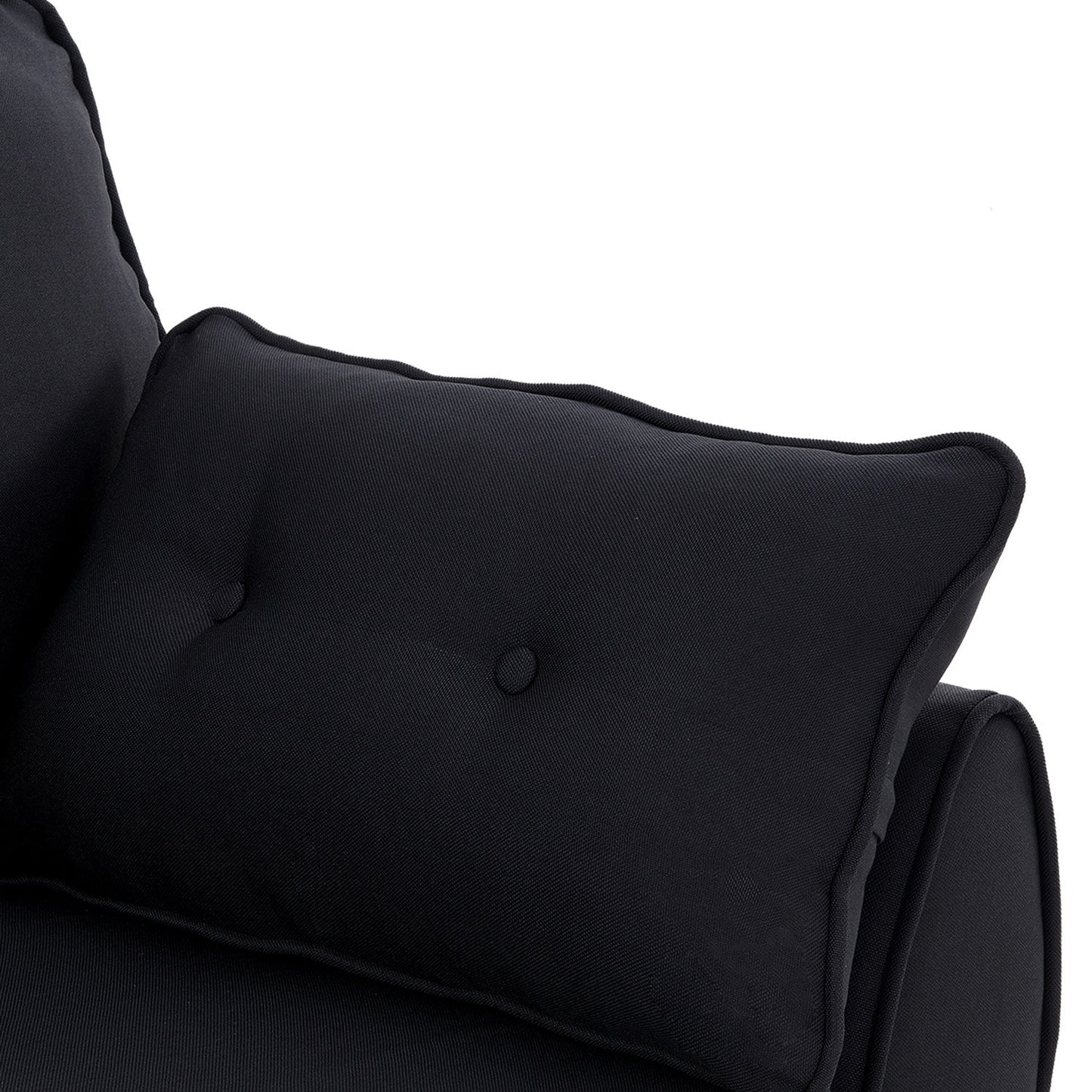 Sarantino 3 Seater Modular Linen Fabric Sofa Bed Couch Futon Suite - Black - TRENDZ