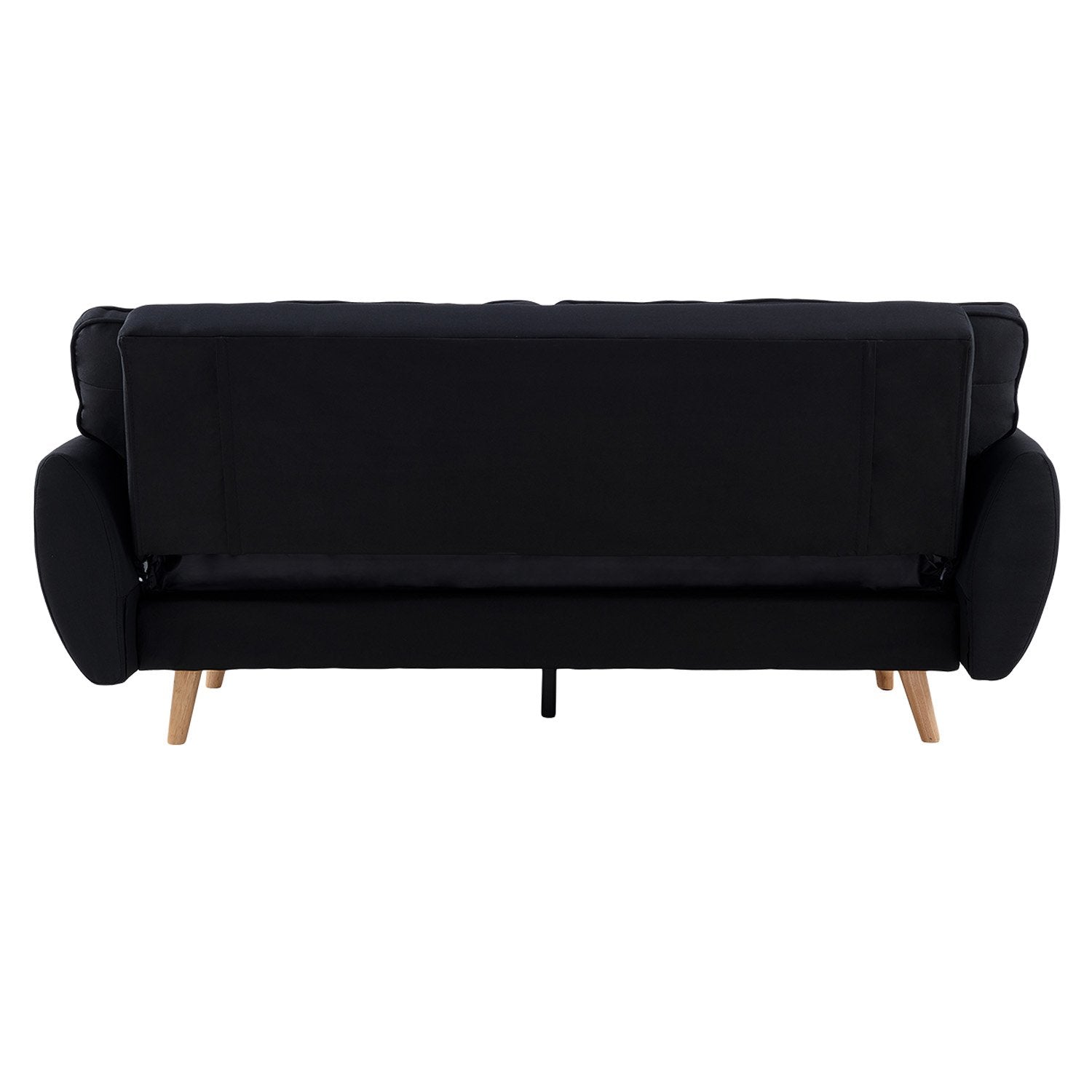 Sarantino 3 Seater Modular Linen Fabric Sofa Bed Couch Futon Suite - Black - TRENDZ