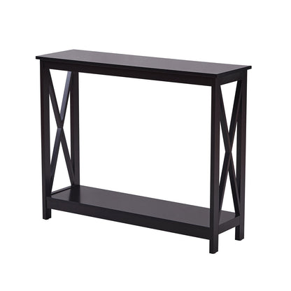 Sarantino Isla X-Frame Console Table in Black - TRENDZ