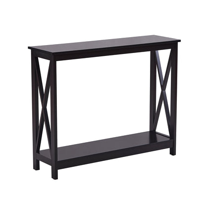 Sarantino Isla X-Frame Console Table in Black - TRENDZ