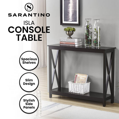 Sarantino Isla X-Frame Console Table in Black - TRENDZ