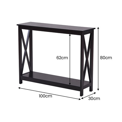Sarantino Isla X-Frame Console Table in Black - TRENDZ