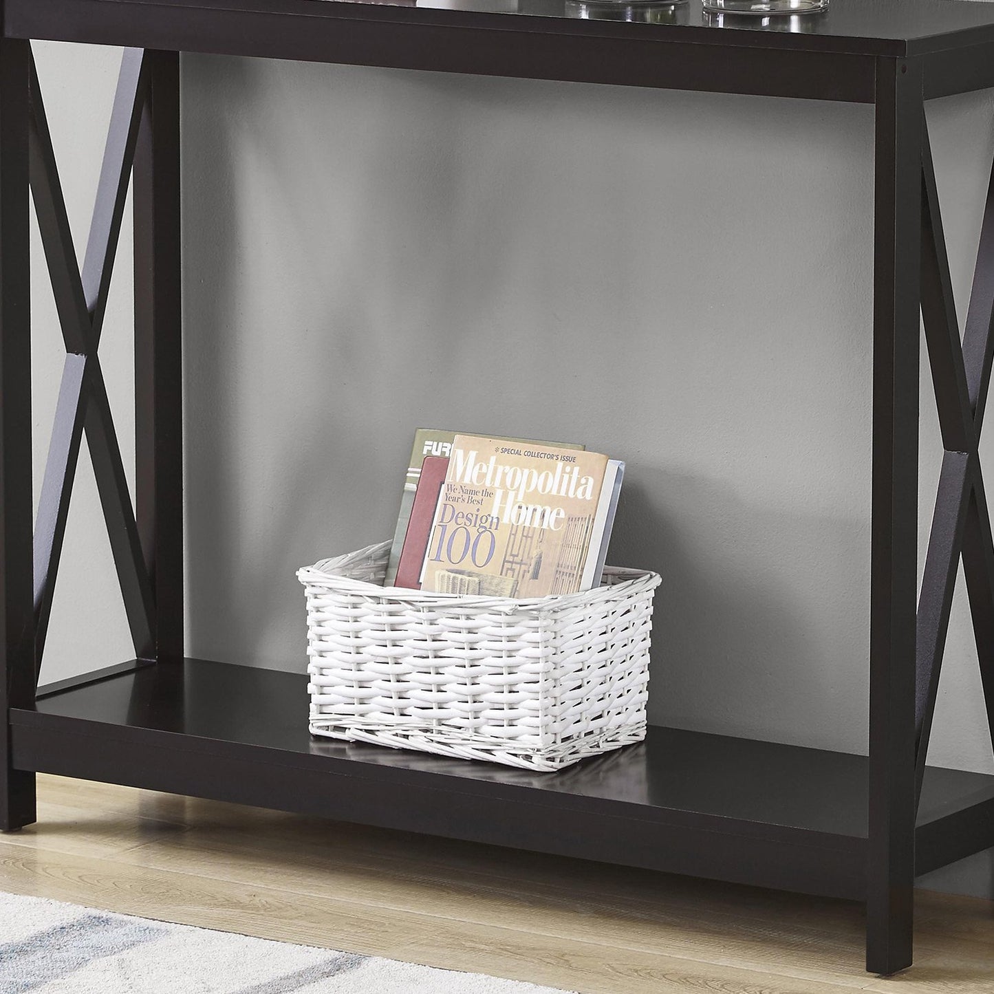 Sarantino Isla X-Frame Console Table in Black - TRENDZ