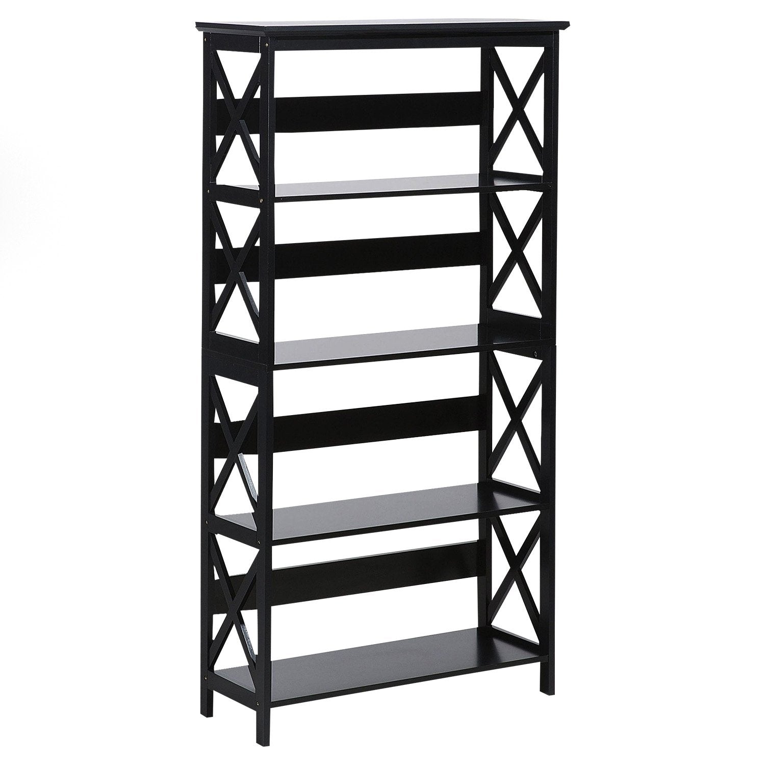 Sarantino Daphne 5-tier Cross Panel Bookshelf - TRENDZ