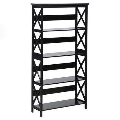 Sarantino Daphne 5-tier Cross Panel Bookshelf - TRENDZ