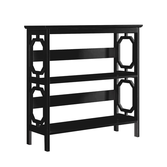 Sarantino Laurel 3-Tier Bookshelf Display Rack in Black - TRENDZ