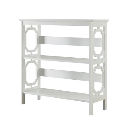 Sarantino Laurel 3-Tier Bookshelf Display Rack in White - TRENDZ
