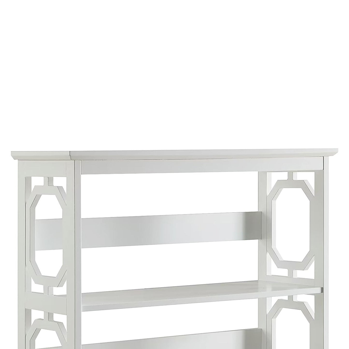 Sarantino Laurel 3-Tier Bookshelf Display Rack in White - TRENDZ