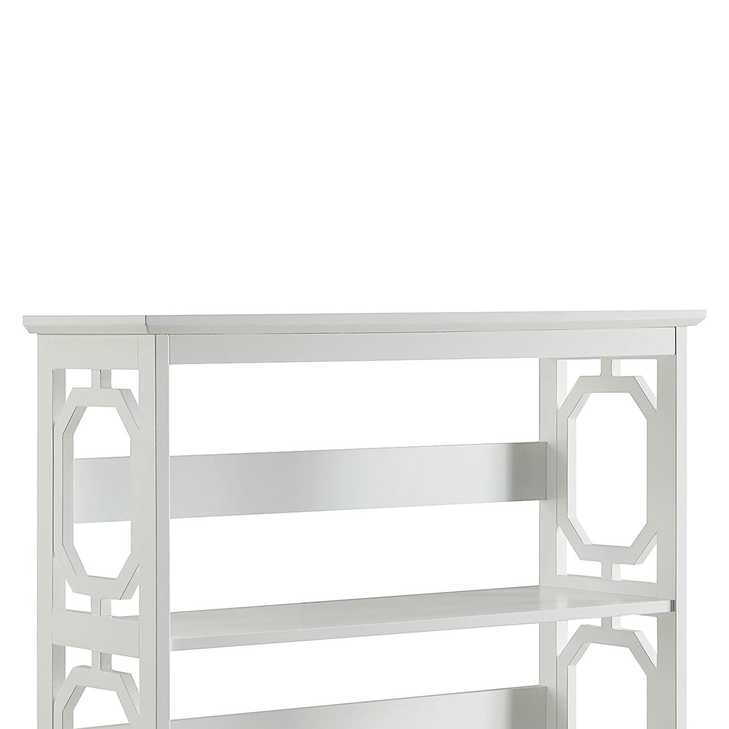 Sarantino Laurel 3-Tier Bookshelf Display Rack in White - TRENDZ