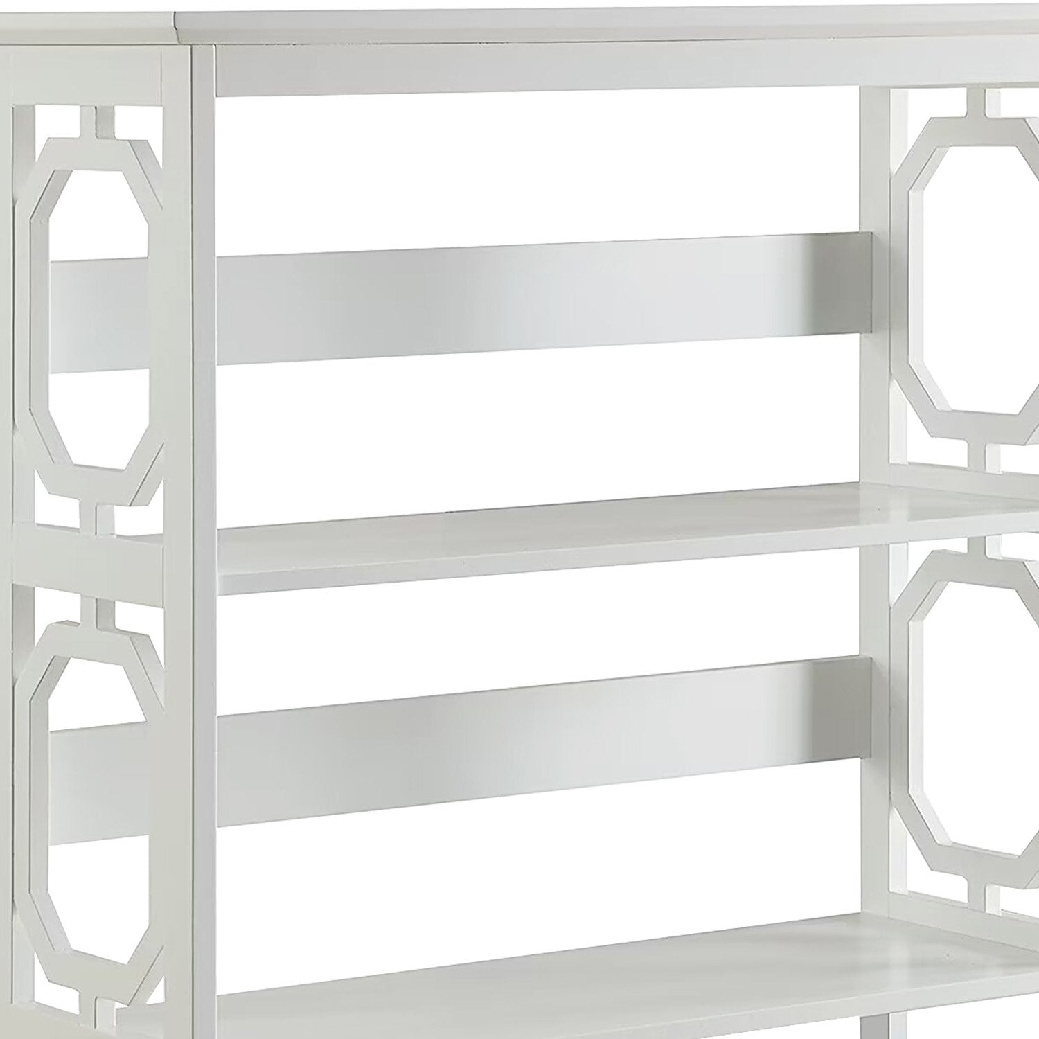 Sarantino Laurel 3-Tier Bookshelf Display Rack in White - TRENDZ