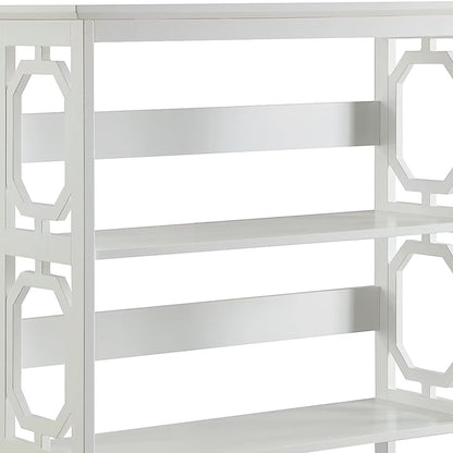 Sarantino Laurel 3-Tier Bookshelf Display Rack in White - TRENDZ