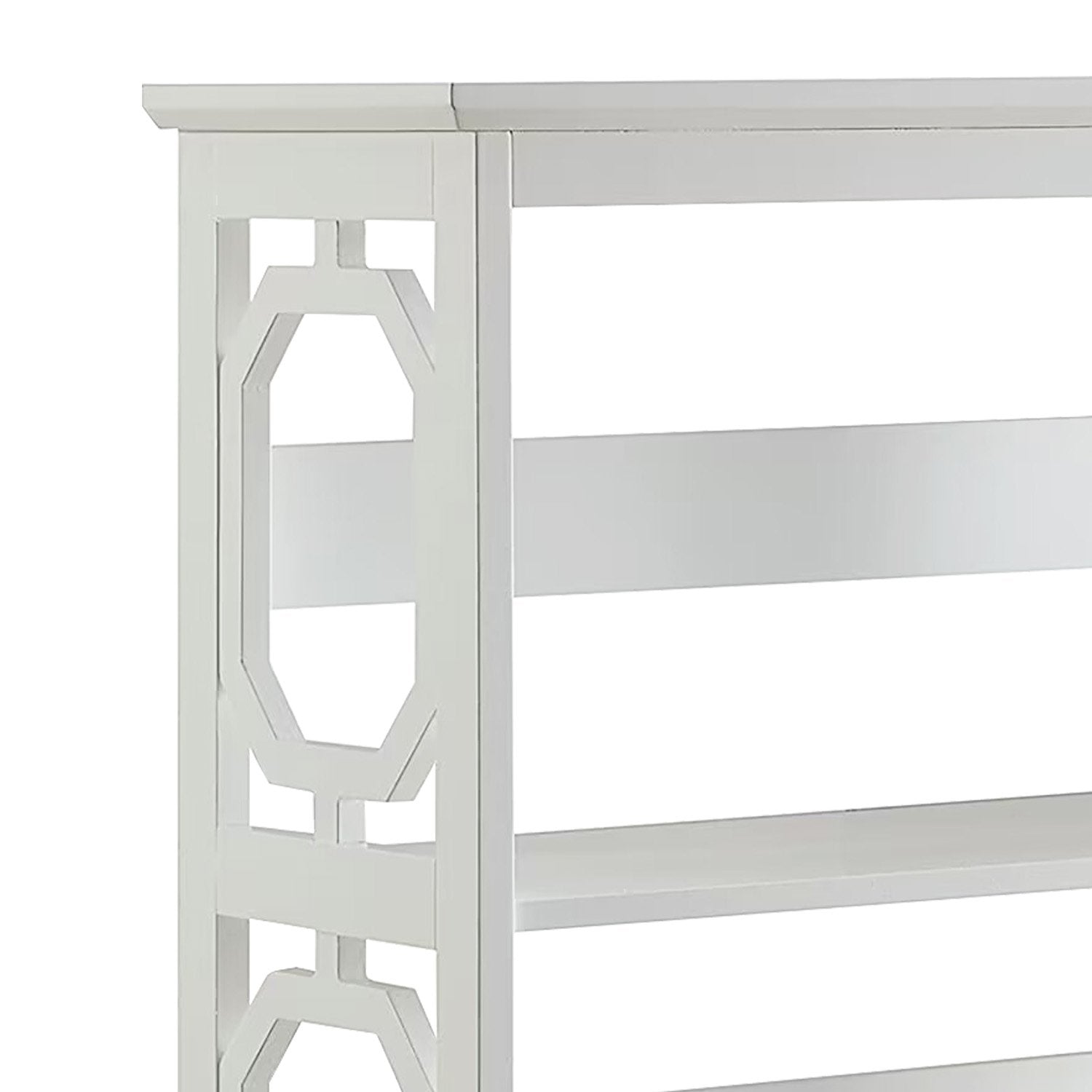 Sarantino Laurel 3-Tier Bookshelf Display Rack in White - TRENDZ