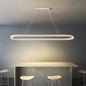 Modern Minimalist Oval LED Pendant Light – Adjustable 120cm White Chandelier