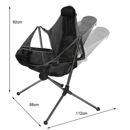 Camping Chair Foldable Swing Luxury Recliner Relaxation Swinging Comfort Lean Back Outdoor Folding Chair Outdoor Freestyle Portable Folding Rocking Chair Red - TRENDZ