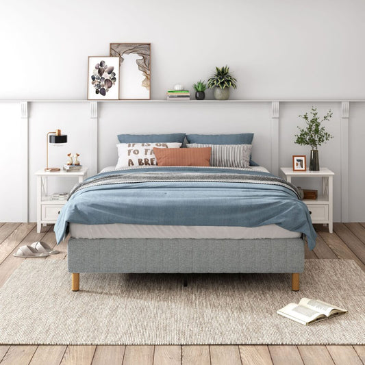 Metal Bedframe Mattress Foundation (Light Grey) – Single - TRENDZ