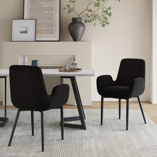 Charcoal Embrace Boucle - teddy Sherpa Fabric Armchair Set - TRENDZ