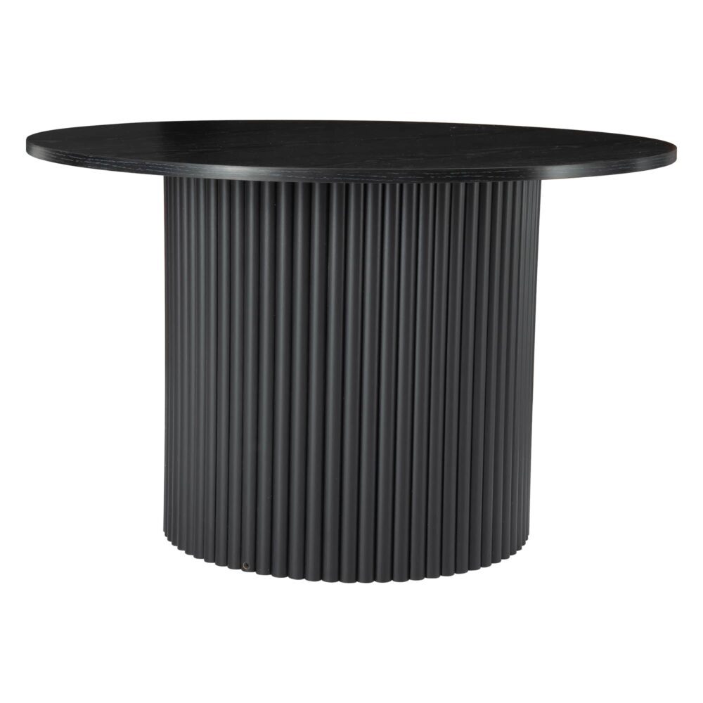 Luxe Black Ribbed Texture Wooden Coffee Table - TRENDZ
