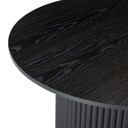 Luxe Black Ribbed Texture Wooden Coffee Table - TRENDZ