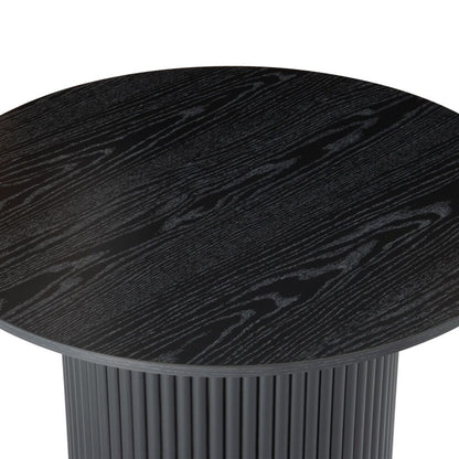 Luxe Black Ribbed Texture Wooden Coffee Table - TRENDZ