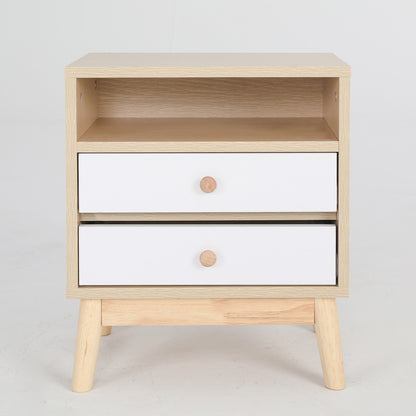 Bedside Table Side Storage Cabinet Nightstand Bedroom 2 Drawer ANYA OAK - TRENDZ