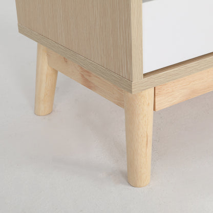 Bedside Table Side Storage Cabinet Nightstand Bedroom 2 Drawer ANYA OAK - TRENDZ