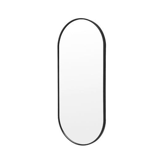 Wall Mirror Oval Aluminum Frame Bathroom 45x100cm BLACK - TRENDZ