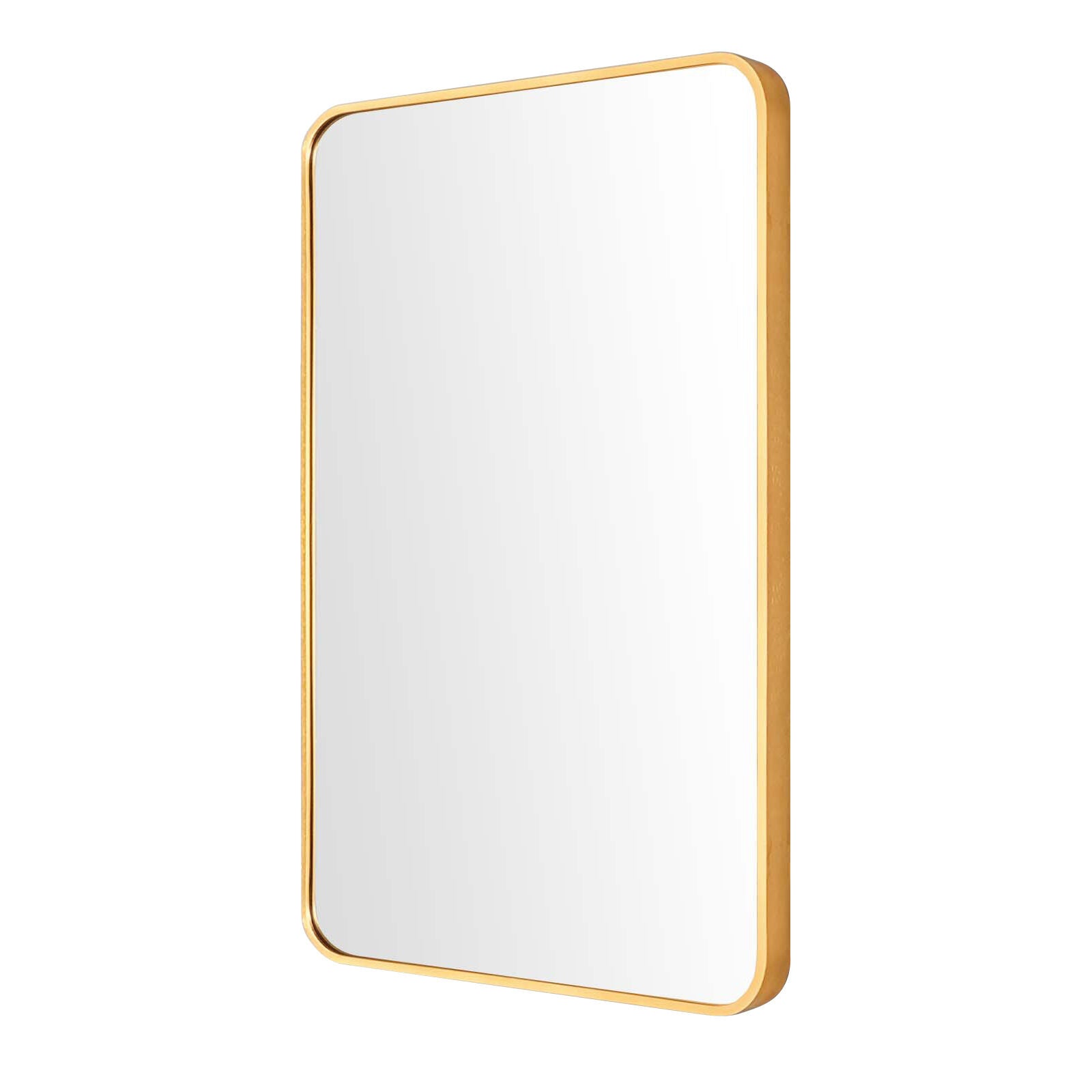 Wall Mirror Rectangular Aluminum Frame Bathroom 60x80cm GOLD - TRENDZ