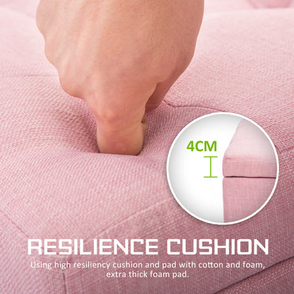 Storage Ottoman Stool 102cm Fabric PINK - TRENDZ