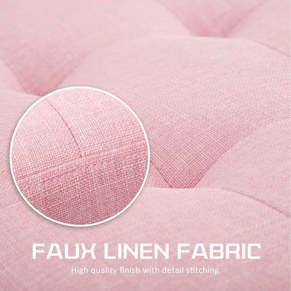 Storage Ottoman Stool 102cm Fabric PINK - TRENDZ
