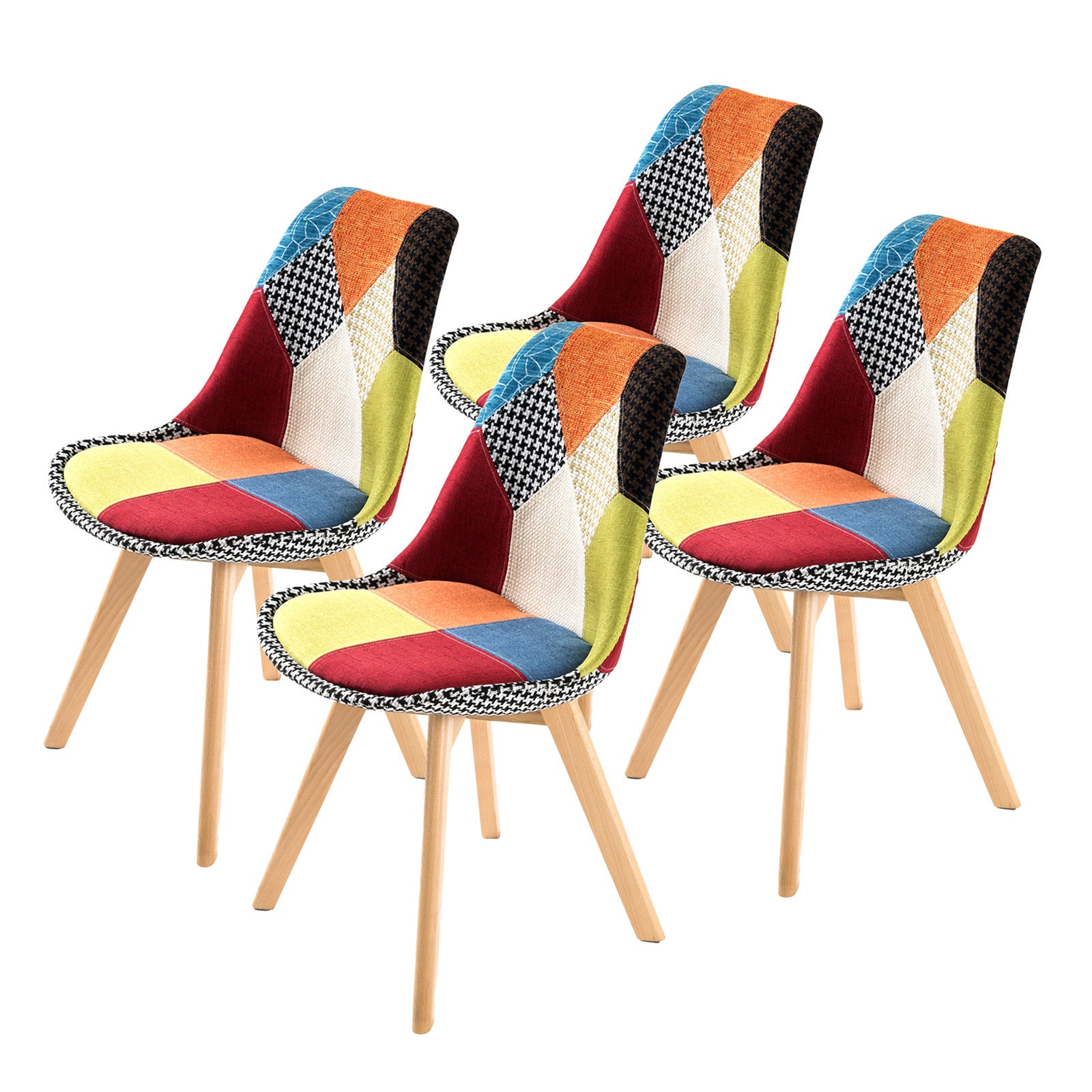 4X Retro Dining Cafe Chair Padded Seat MULTI COLOUR - TRENDZ