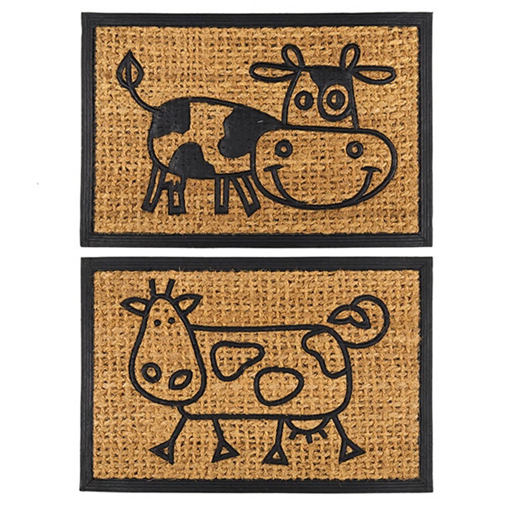YES4HOMES 2 x Front Door Entryway Doormat Cursive Natural Coconut Coir Floor mat Outdoor - TRENDZ
