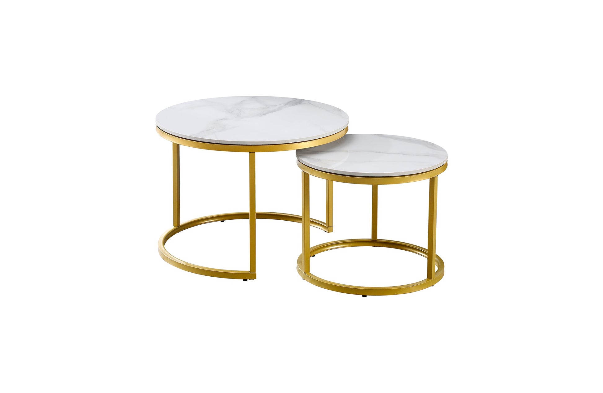 Nesting style Coffee Table - White on Champagne Gold - 60cm/45cm - TRENDZ