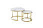 Nesting Style Coffee Table - White on Gold - 60cm/45cm