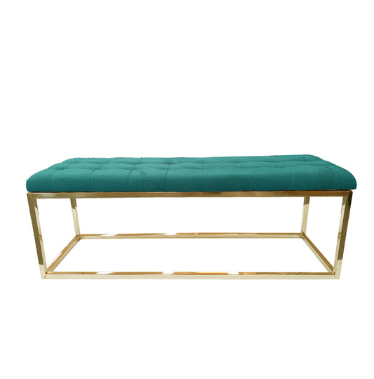 Holly Ottoman Gold Base - Green Seat - TRENDZ