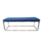Holly Ottoman Silver Base - Blue Seat - TRENDZ