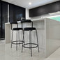 Interior Ave - Calipo Black Leather Kitchen Bar Stool - Set of 2 - TRENDZ